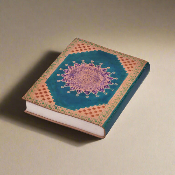 Hand-Dyed Mandala Leather Journal