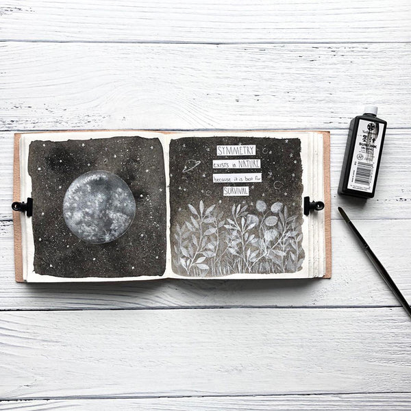 Moon Phases 7x7 Leather Journal | Embossed Square Dream & Reflection Diary