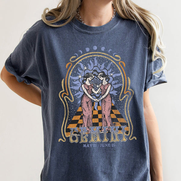 Gemini Zodiac Horoscope Astrology Cosmic Constellations Celestial Edition Comfort Colors Tee