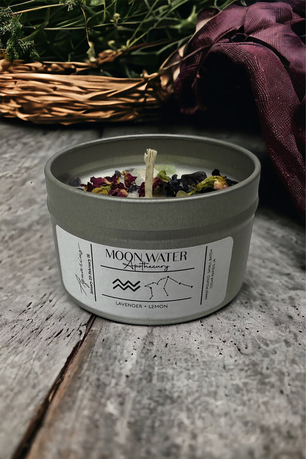 Zodiac Candles – 6 oz Astrology Inspired Candles with 40+ Hour Burn Time -- by Moon Water Apothecary!