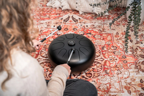 12" Steel Tongue Drum, A Minor, Black