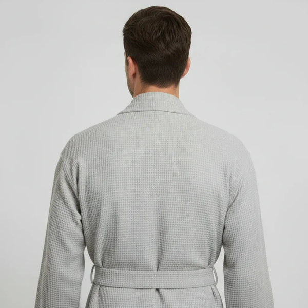 Waffle Spa Bathrobe for Men -  Absorbent, Lightweight