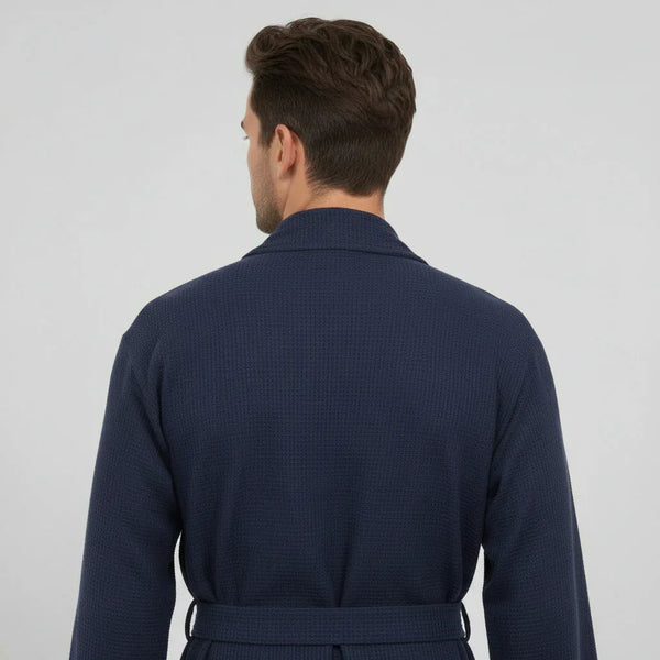 Waffle Spa Bathrobe for Men -  Absorbent, Lightweight