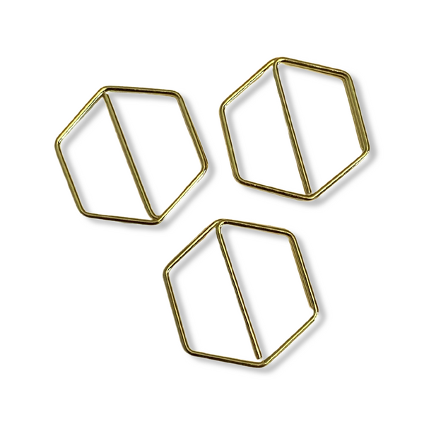 Stylish Gold Paper Clips - Unique Geometric & Decorative Designs (20 PCS)